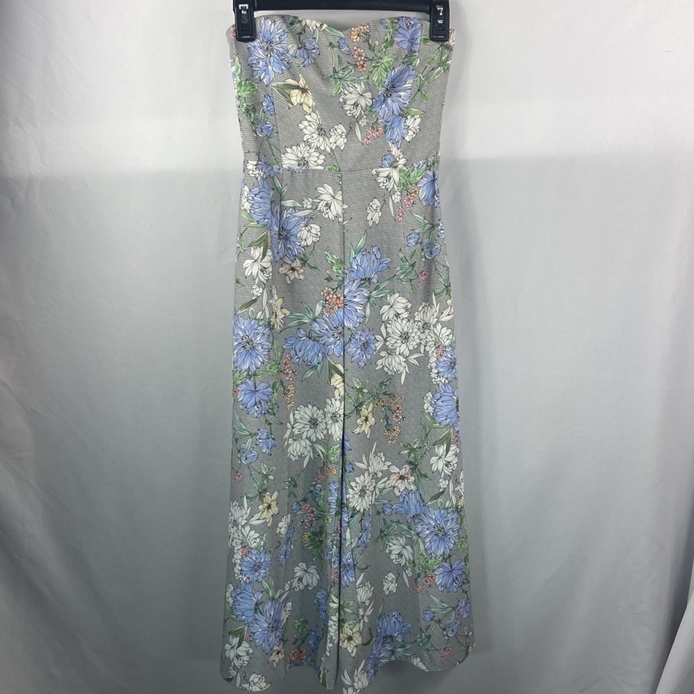 H&M Strapless Floral Wide Leg Cropped Romper - Picture 3 of 8